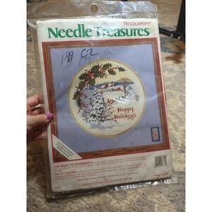 Vtg‎ Needle Treasures Happy Holidays Christmas ROAD TO GRANDMA'S